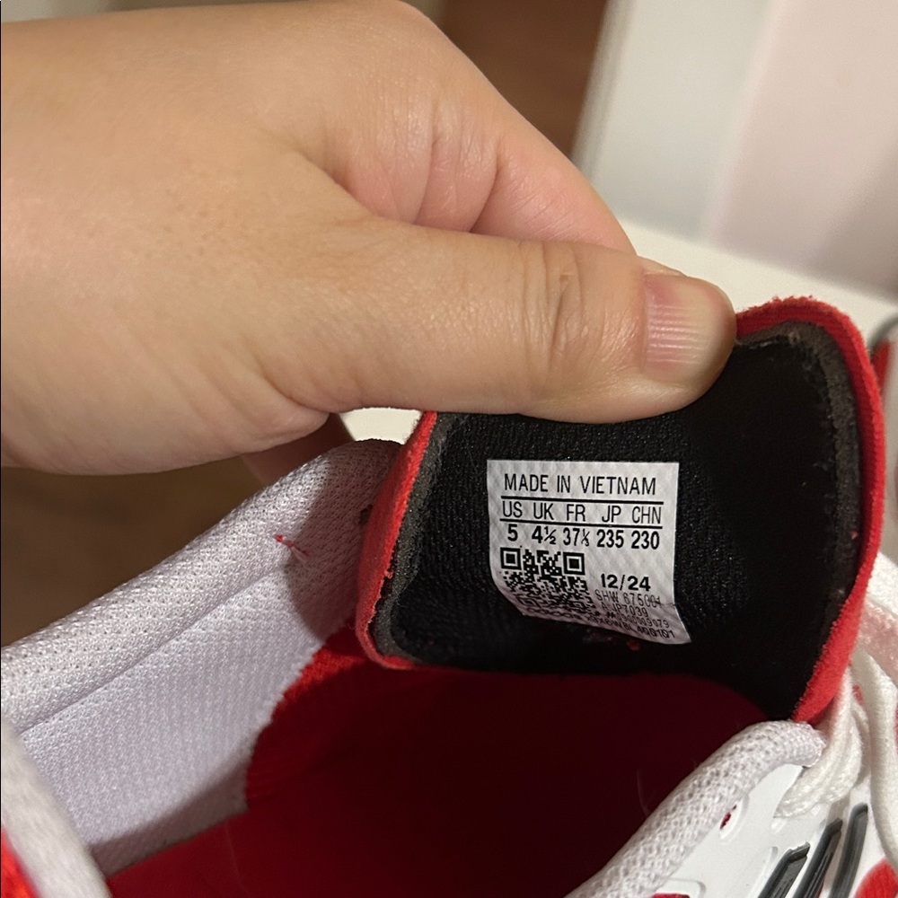 Adidas Kids Red and White Adizero Sneakers - Picture 6 of 7